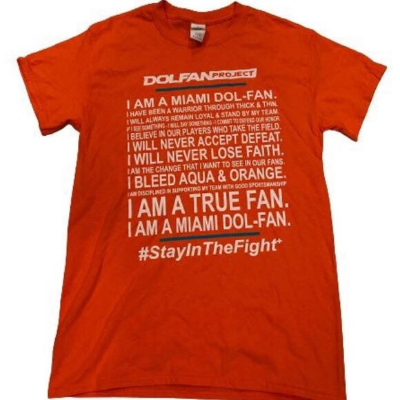 NFL Miami Dolphins Men's SM Dolphin Fan #Stay In The Fight Graphic T-Shirt - Picture 1 of 3